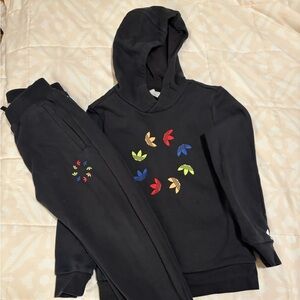 Adidas black sweatshirt and pants